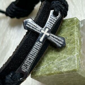 The Lord’s Prayer Spanish adjustable cross bracelet